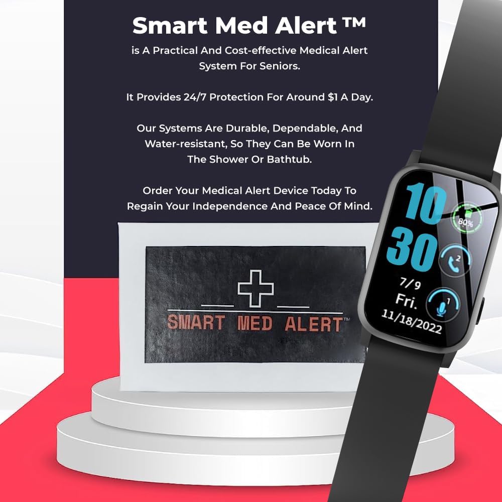 Elderly Cellular Medical Alert Device | Fall Detection, 24/7 Monitoring with Stay Connected in Style with Our 4G Cellular Rectangular Smart Watch