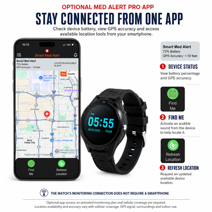 Medical Alert Round Smartwatch for Seniors
