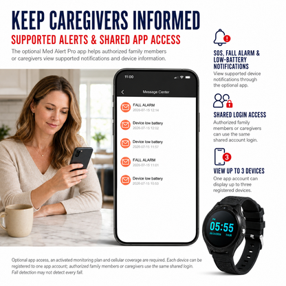 Medical Alert Round Smartwatch for Seniors