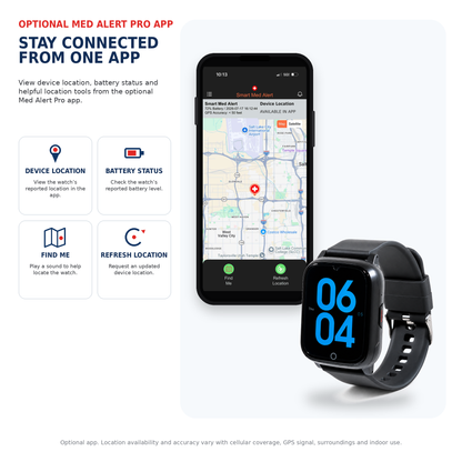 Medical Alert Square Smart Watch For Seniors | Fall Detection
