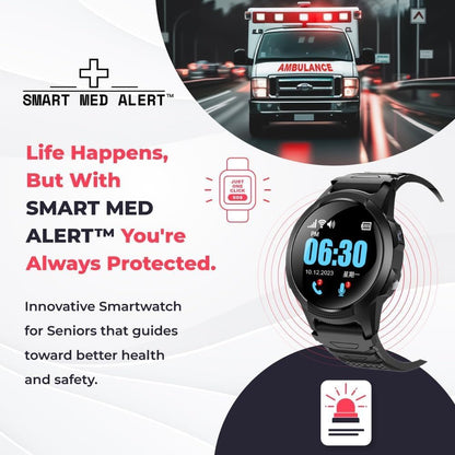 Medical Alert Round Smartwatch for Seniors