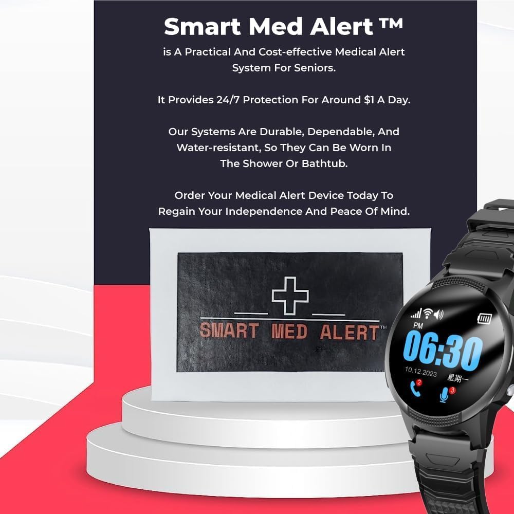 Medical Alert Round Smartwatch for Seniors – Smart Med Alert